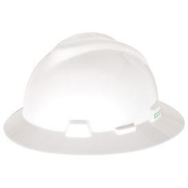 MSA 475369 V-Gard Full Brim Hard Hat - Fas-Trac Suspension - White-MSA Hard Hats